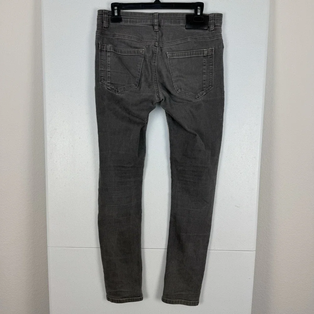 Perry Ellis Skinny Fit Stretch Jeans Men's 30x30 Gray Cotton Blend Low Rise